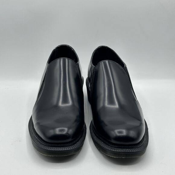 DR MARTEN Rosyna Smooth Leather Slip On Shoes Black Sz 7 - Picture 3 of 8